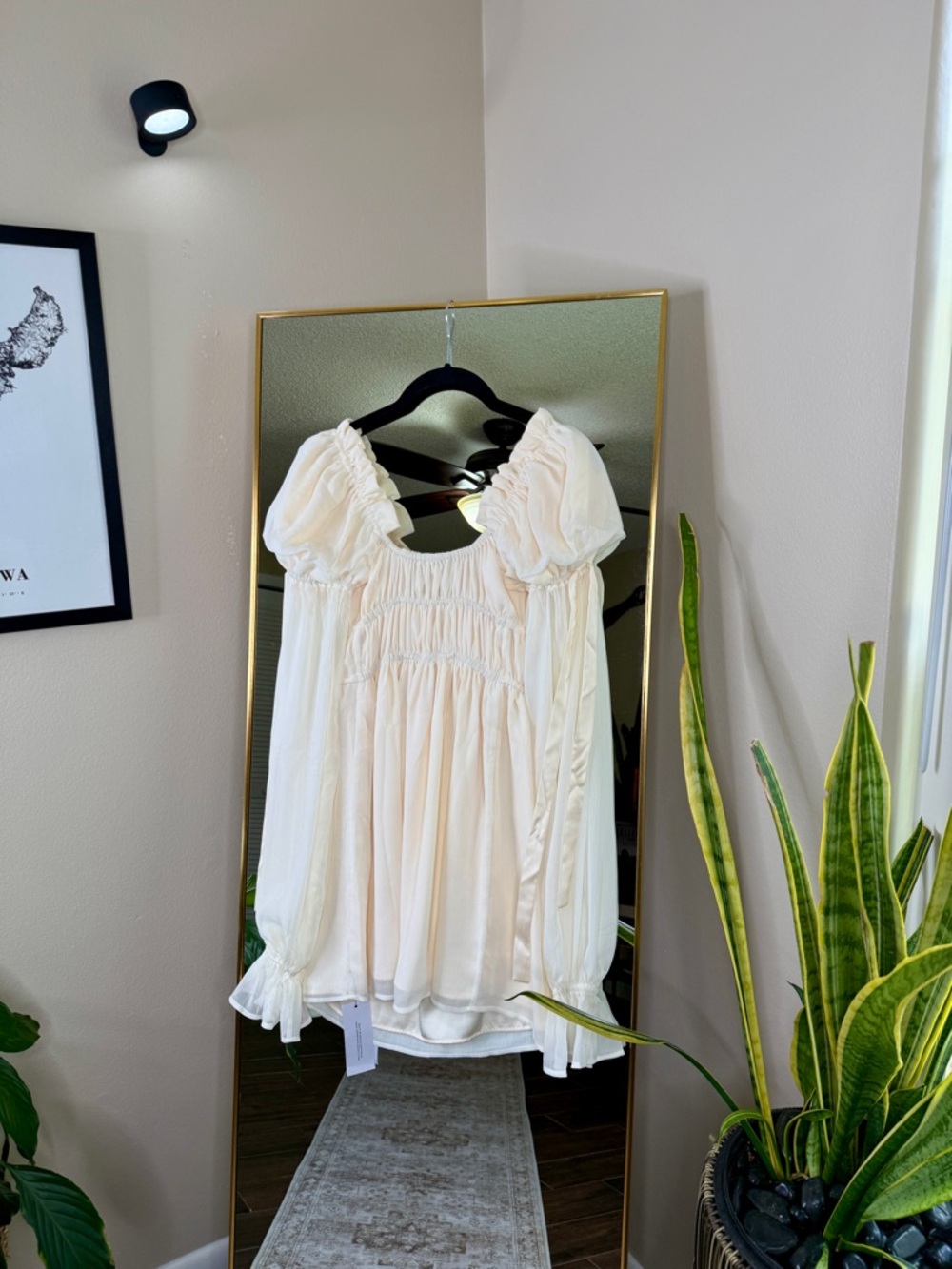 Rumored Macbeth Cream Mini Dress NWT - Picture 10 of 11
